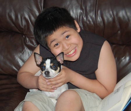 My Son Cleofus and our Dog Max