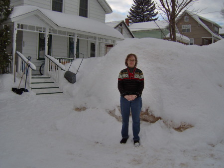 snow pile in March 2009