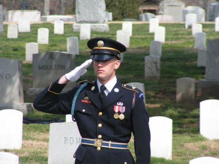 My son at work, Arlington Cemetery