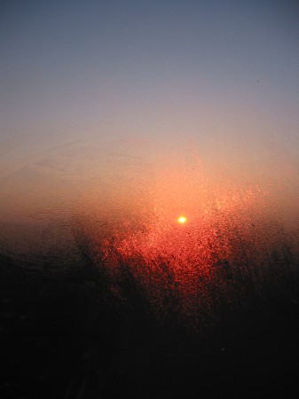 " L-I-V-E Sunrise, On Window-Glass Canvas "  ©