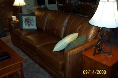 current leather sofa