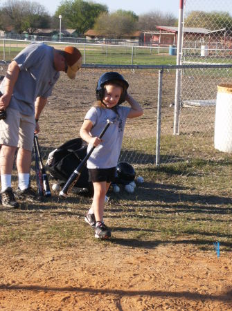 Belle playing t-ball