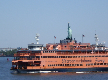 Lady Liberty riding the Ferry