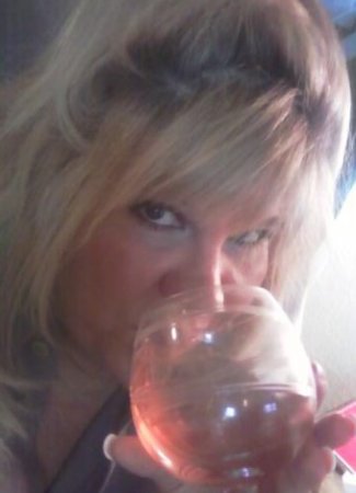 Rhonda having a glass of wine!