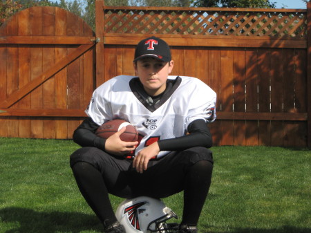 Keegan (grandson) in Football uniform