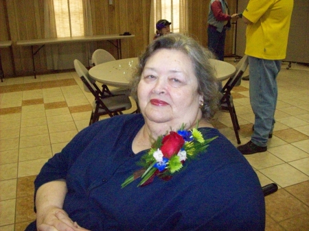 My mother at her birthday party at the church