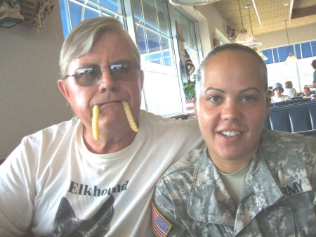 goffening off with USA Army daughter