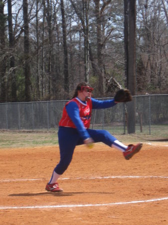 Lizzy pitching during Cabin Fever, March, 2010