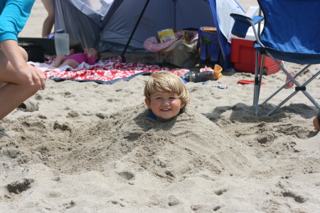 3 year old Sam at Malibu Beach