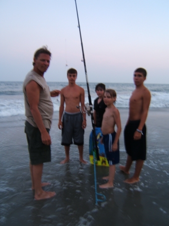 Fishing on Beach