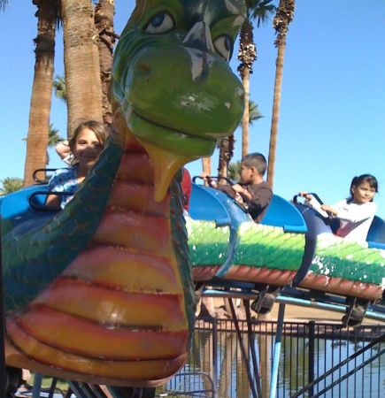 Gabby on the rollercoaster