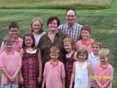 Vickie and I and our 10 Grandchildren