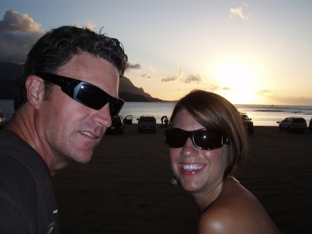Me and Jodie in enjoing the sunset in Kauai