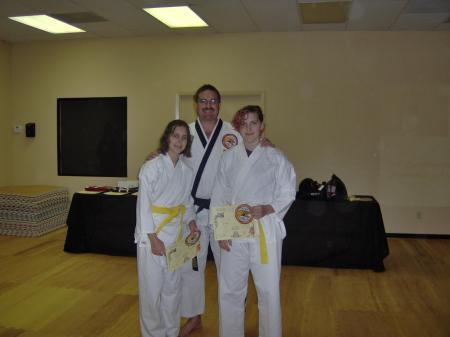 brittny & christina1st testing for Tae Kwon Do