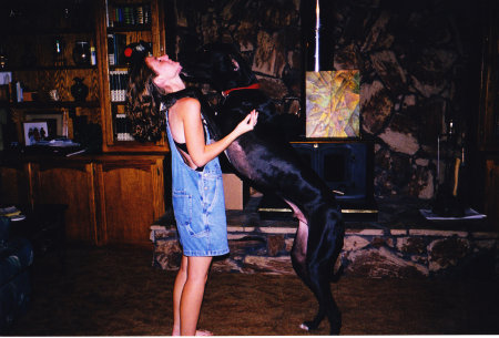 Tracy with rescue dog Conrad