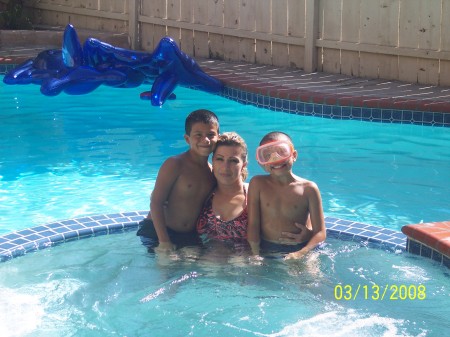 Me and my boys at our pool