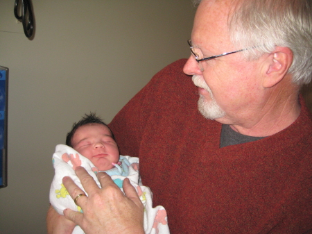 Grandpa and new grand daughter - Abby