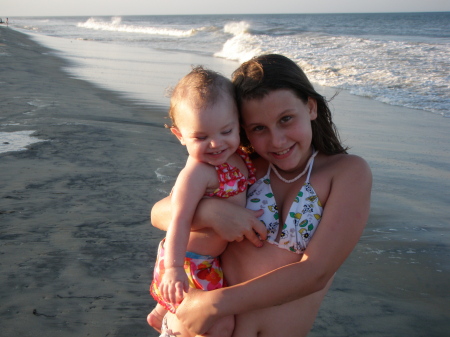 BREE AND RAYLYNN AT THE BEACH  2009