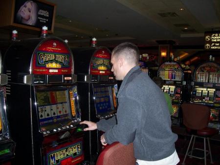 My son Shawn..testing his skills at the casino