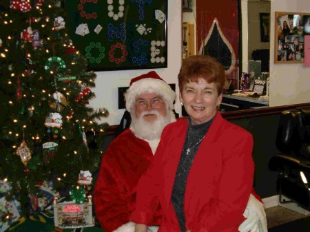 Diana with Santa (hubby Richard)