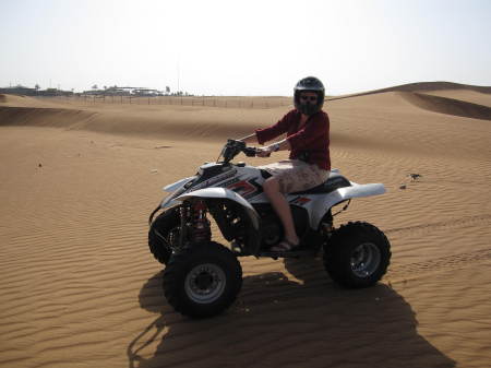 quad biking in the desert