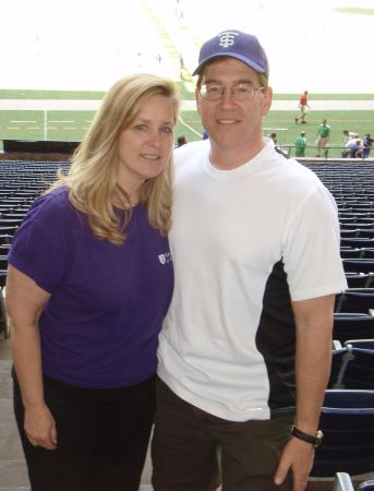 At a lacrosse game in Texas with Mary