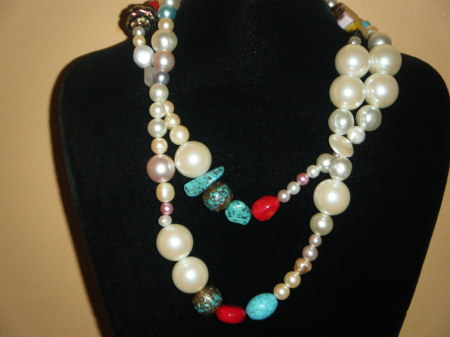 Vinatge pearls & Tibetan Turquoise