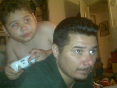 My son Phillip and i playing xbox