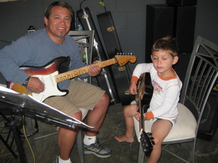 Aidan guitar lessons from dad