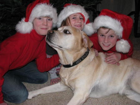 Grandchildren Tate, Tyler & Andrea with Jack