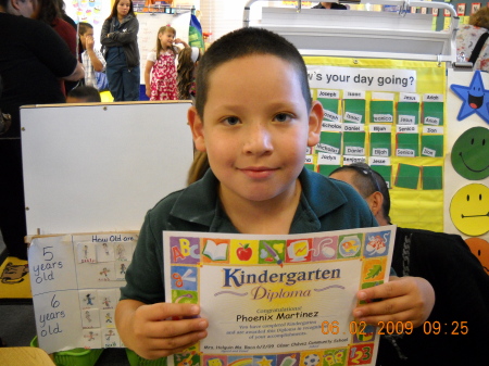 Phoenix graduating from Kindergarden