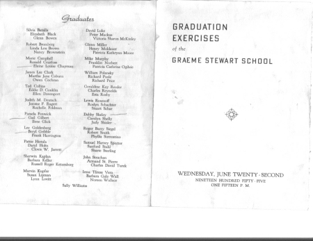 Stewart School Graduates 1955