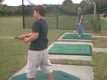 my boys at the driving range