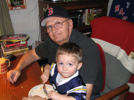 Myself and my grandson Jake, 2008.