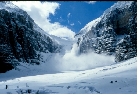 Avalanche activity on our route to Mt Victoria