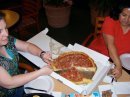 festing on chicago style pizza