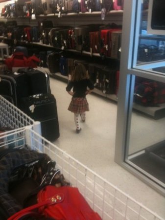 Garrity walking in as if she owns the store!