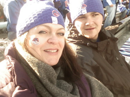 Me an ma son at a Boise State game