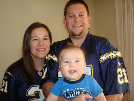 Son Terry, Meagan and Gavin, GO CHARGERS