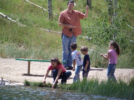 Fishing near cabin