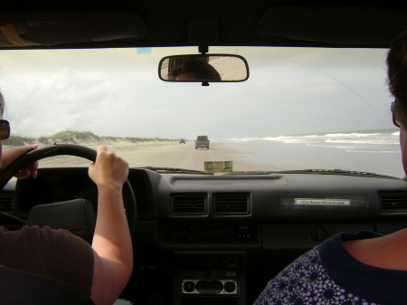 Driving on beach of OBX