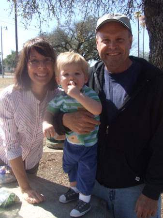 Joyce and I with grandson Noah