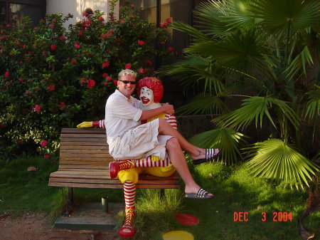 My middle son with Ronald in Aruba