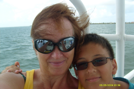 On the boat to Stingray City