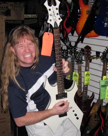 John fondling a BC Rich Warlock