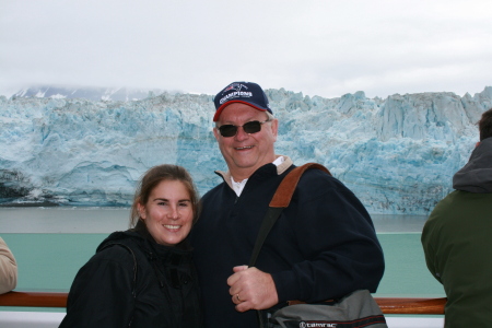 With daughter at Hubbard Glacier