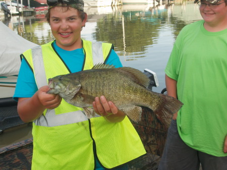 My boy and his 5 1/2 smallmouth 2008