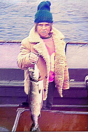 Young Tony with salmon