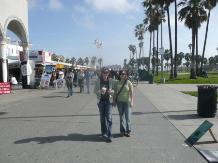 Meg and her friend on Venice Beach, CA