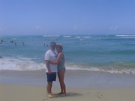 On the beach in Hawaii